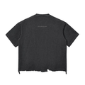 OBSIDIAN — Snow-Wash Raw-Hem Boxy Tee