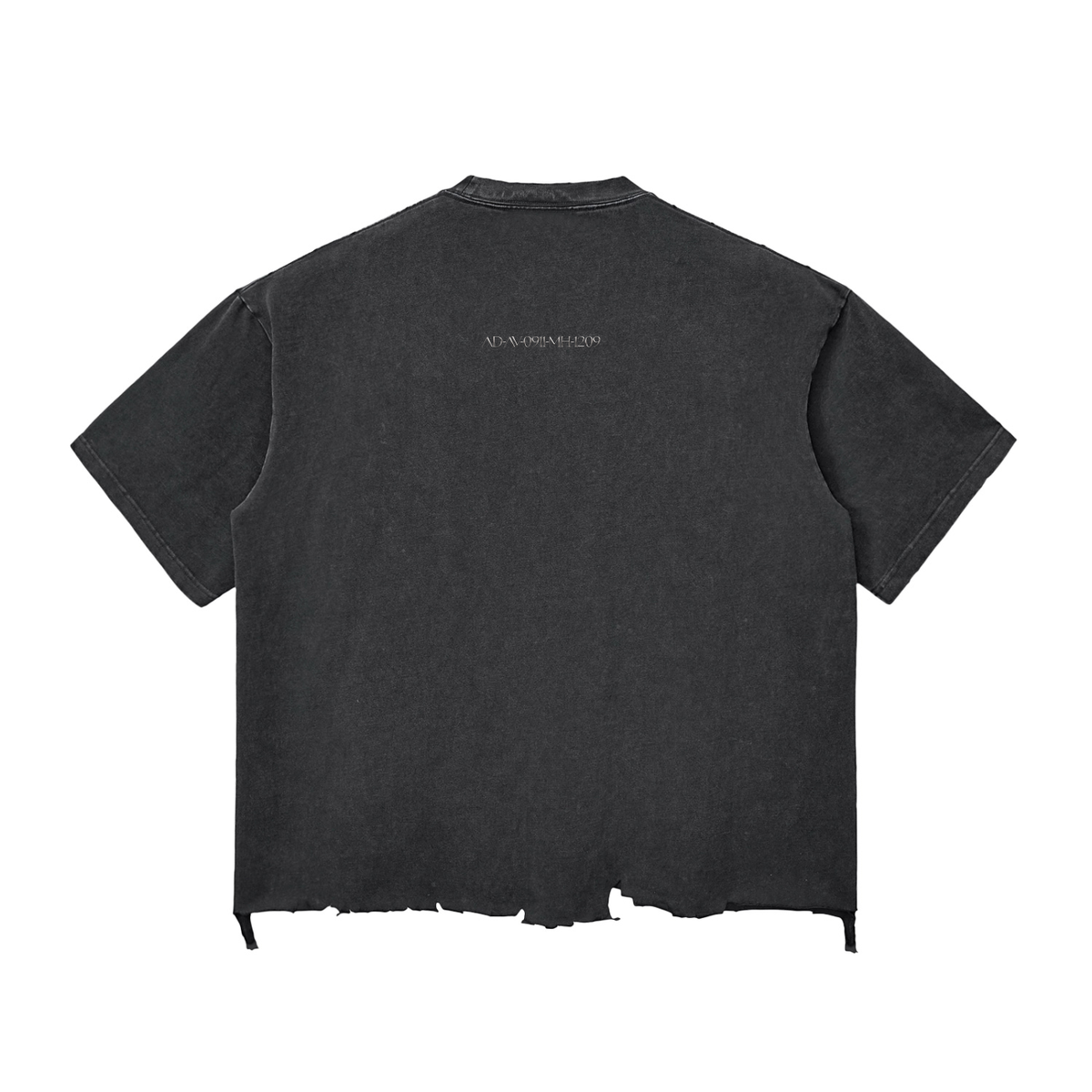 OBSIDIAN — Snow-Wash Raw-Hem Boxy Tee