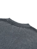 OBSIDIAN — Snow-Wash Raw-Hem Boxy Tee