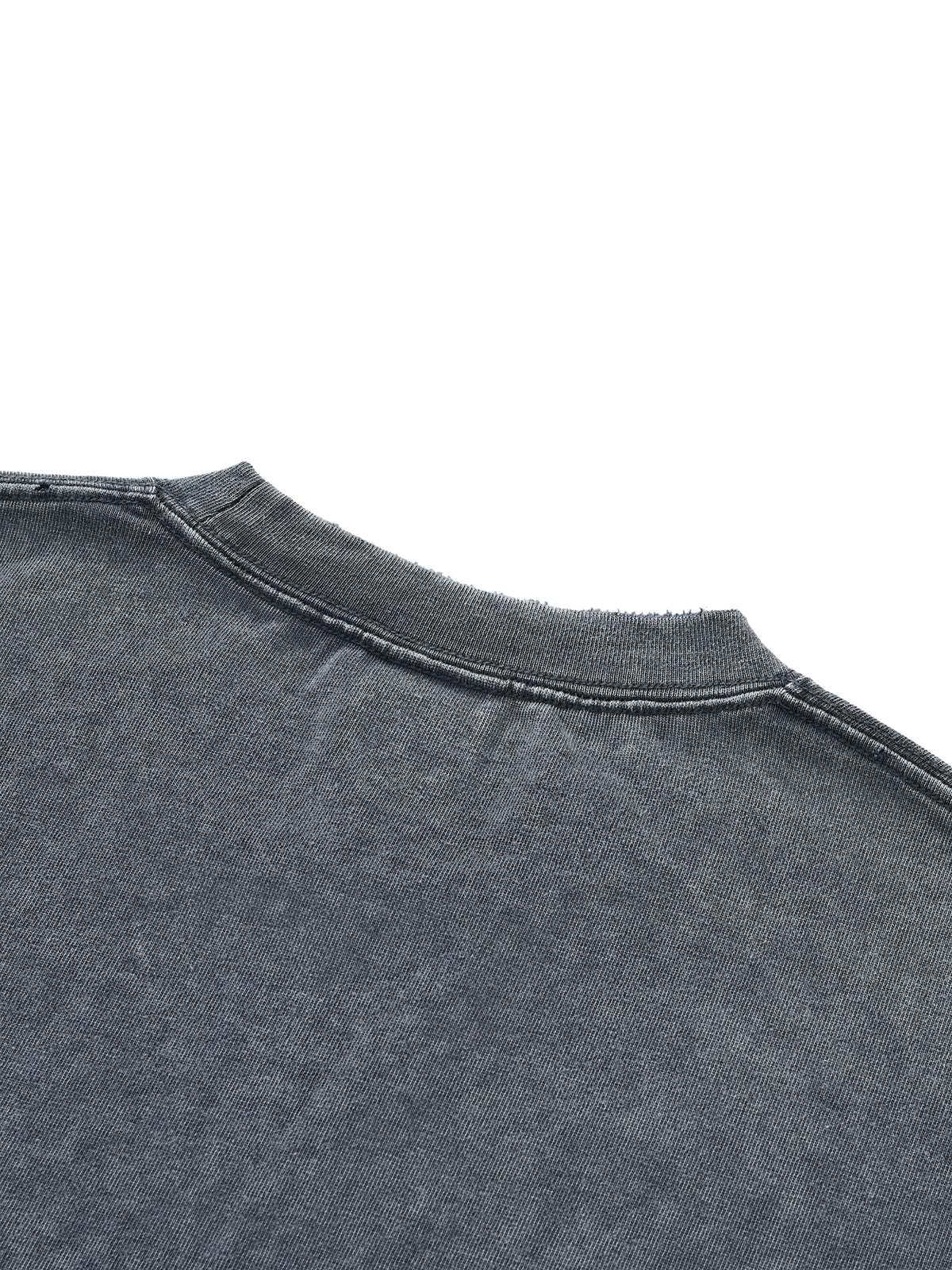OBSIDIAN — Snow-Wash Raw-Hem Boxy Tee
