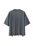 OBSIDIAN — Snow-Wash Raw-Hem Boxy Tee