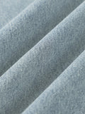 INDIGO — Raw-Hem Denim Boxy Tee