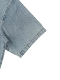 INDIGO — Raw-Hem Denim Boxy Tee