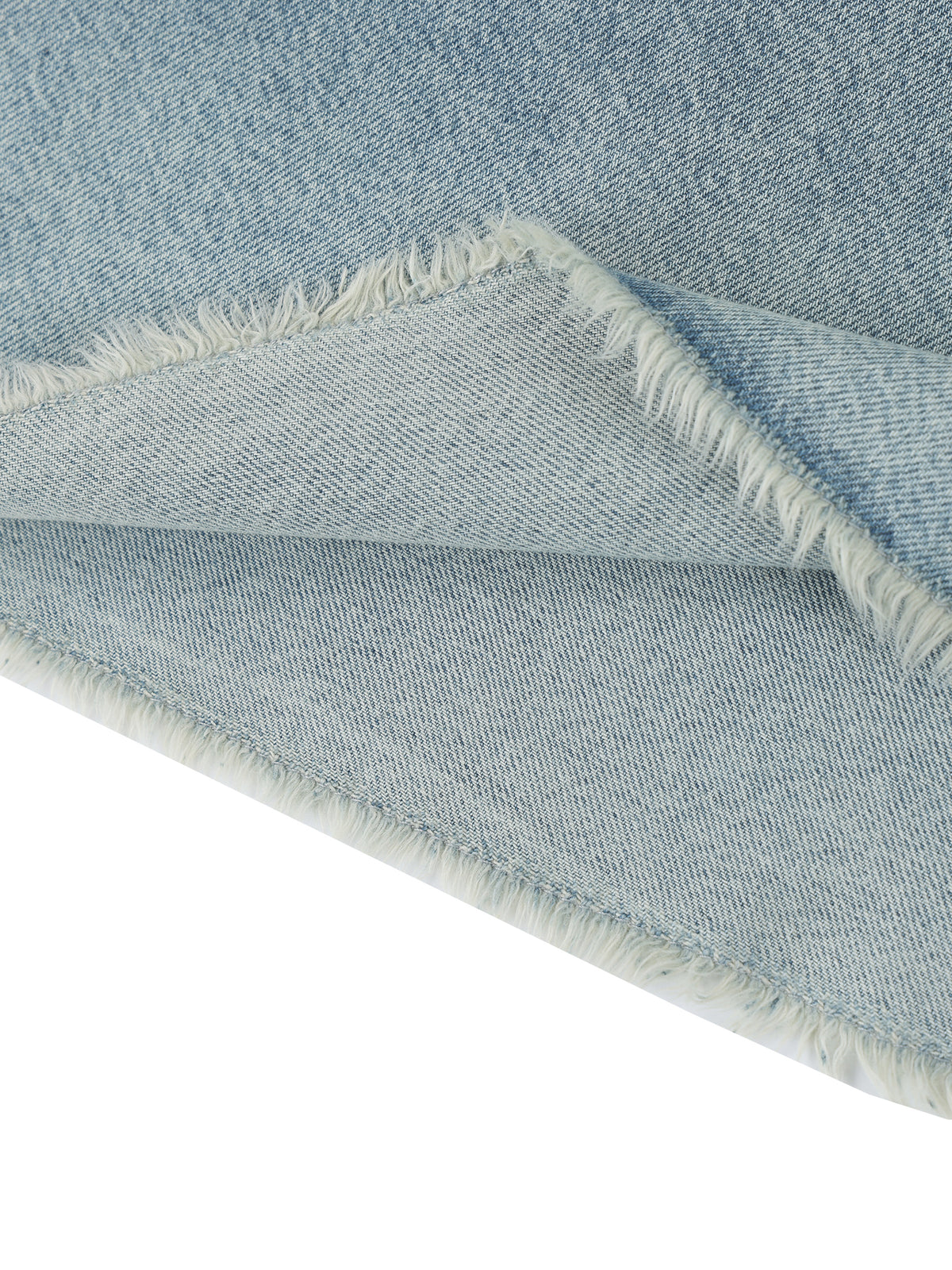 INDIGO — Raw-Hem Denim Boxy Tee