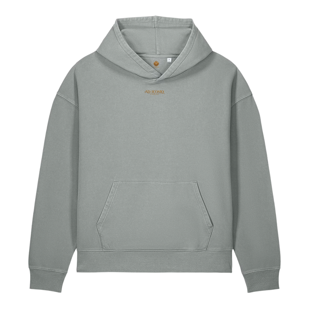RUBY DEVOTION Atelier Hoodie in G. Dyed Misty Grey, front view