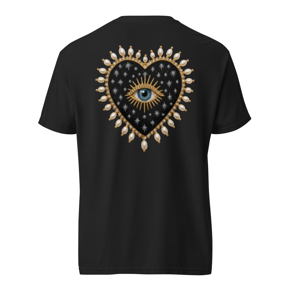 NOIR CELESTE Signature Tee in Black, back view