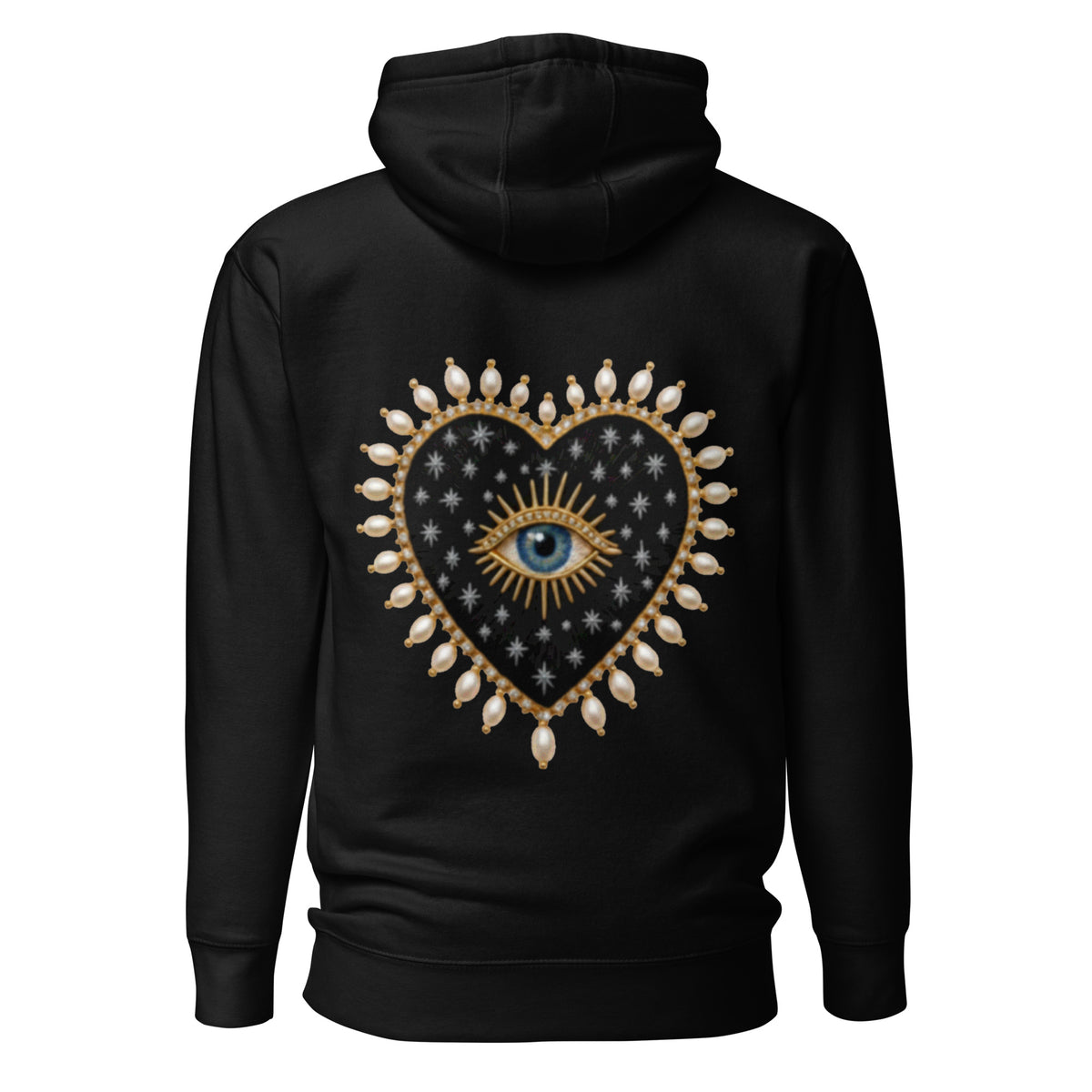 NOIR CELESTE Atelier Hoodie in Black, back view
