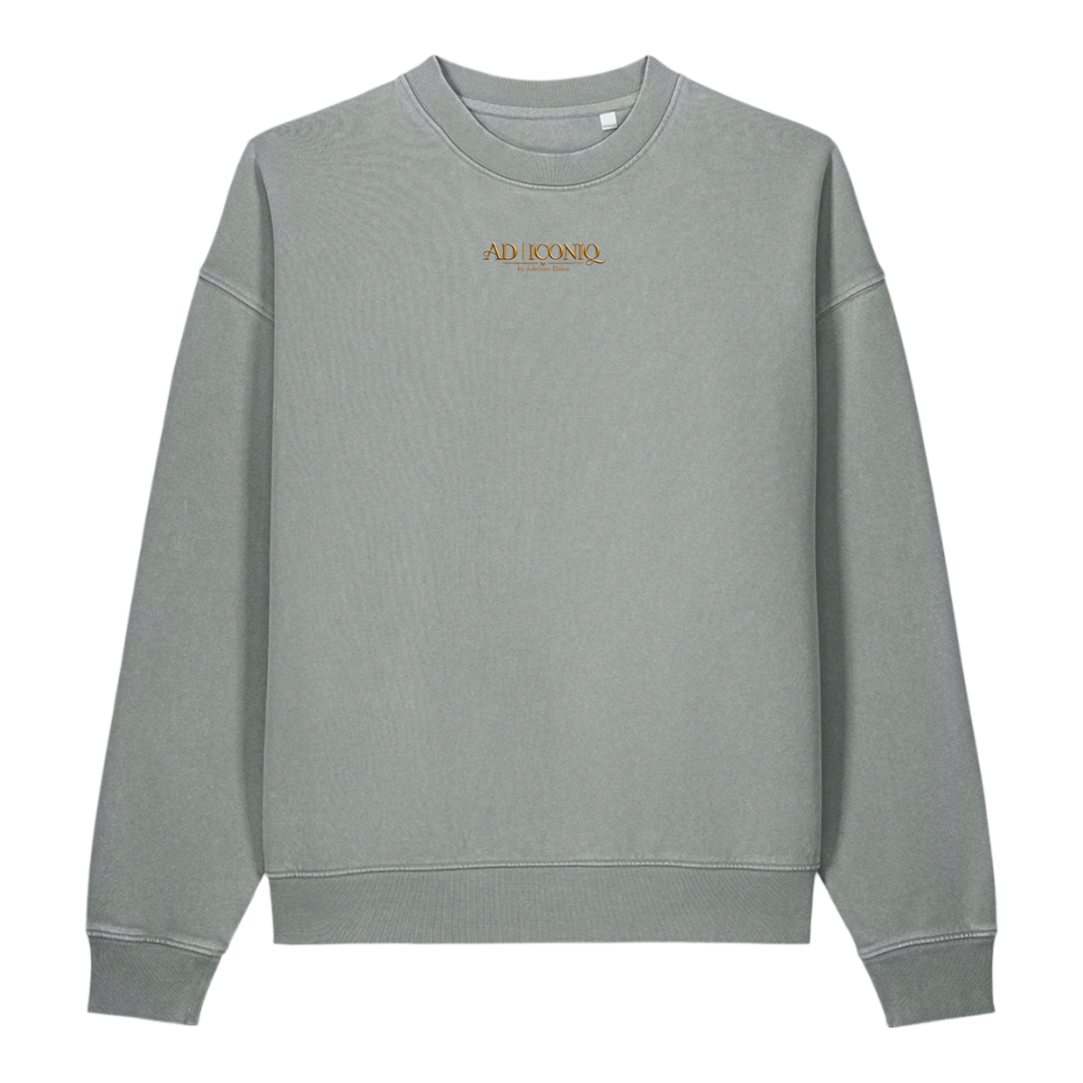 RUBY DEVOTION Essential Crewneck in G. Dyed Misty Grey, front view